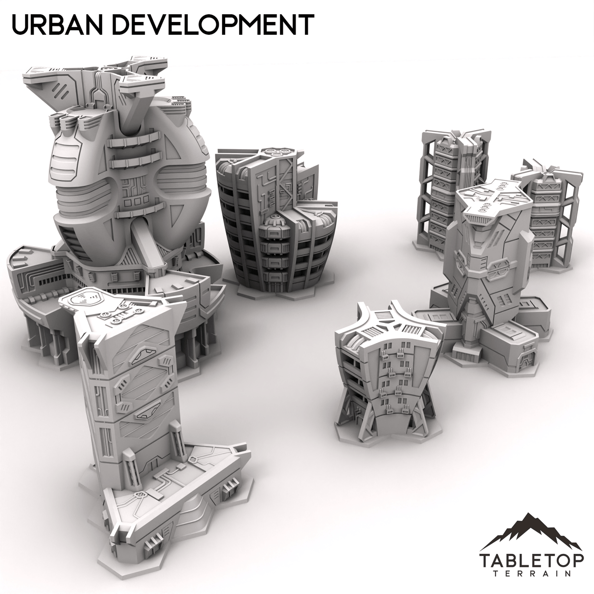 Tabletop Terrain Terrain HEXTECH Trinity City Urban Expansion - 6mm