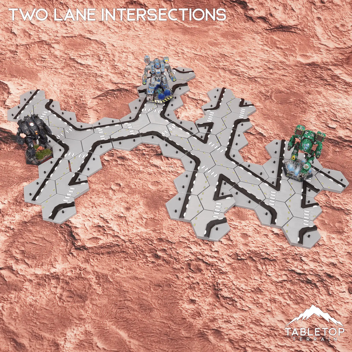 Tabletop Terrain Terrain HEXTECH Two Lane Intersections Bundle