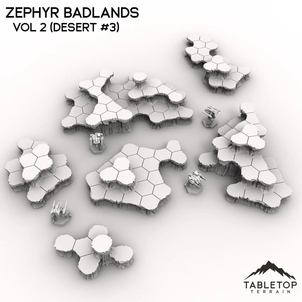 Tabletop Terrain Terrain HEXTECH Zephyr Badlands Map Hill Sets - 6mm