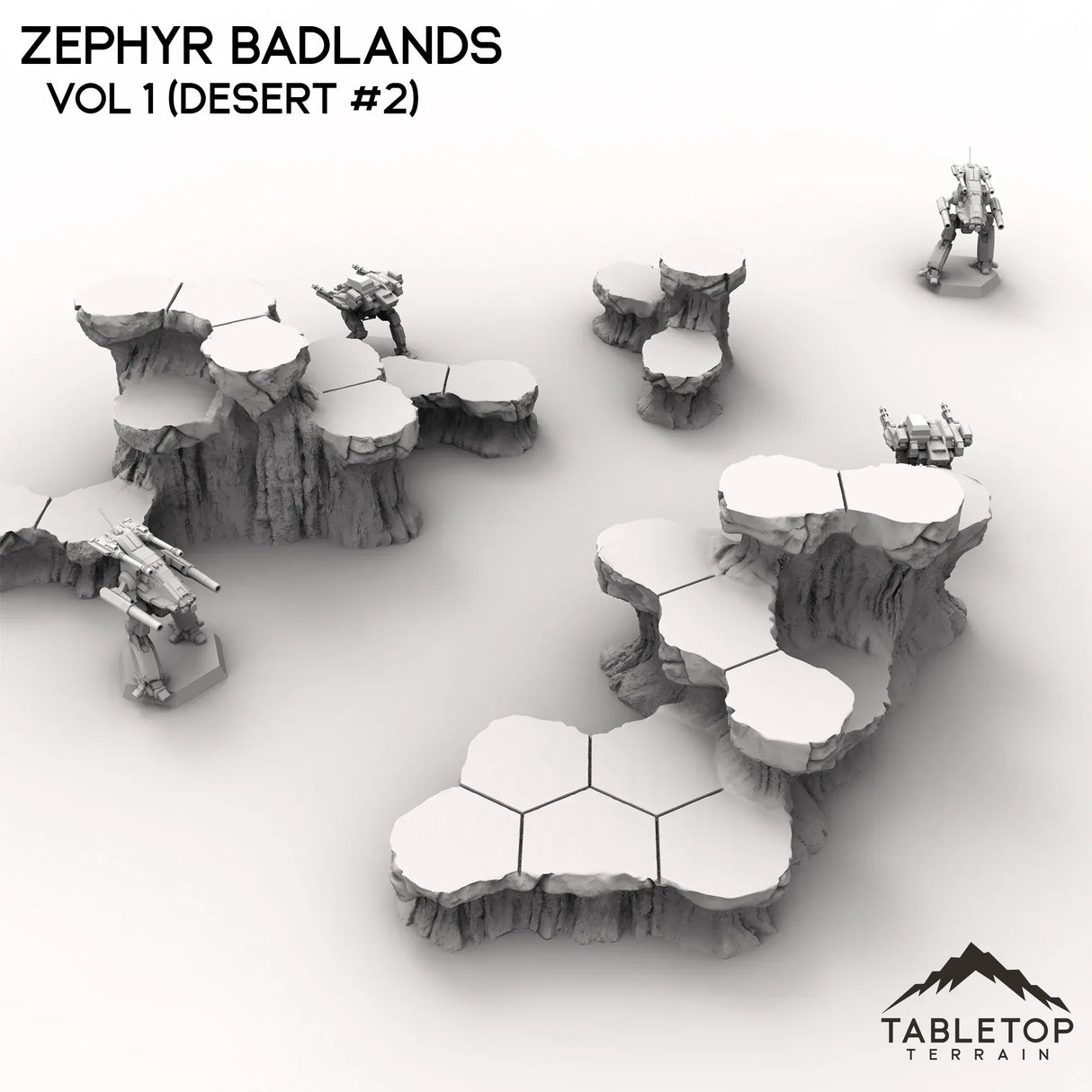 Tabletop Terrain Terrain HEXTECH Zephyr Badlands Map Hill Sets - 6mm
