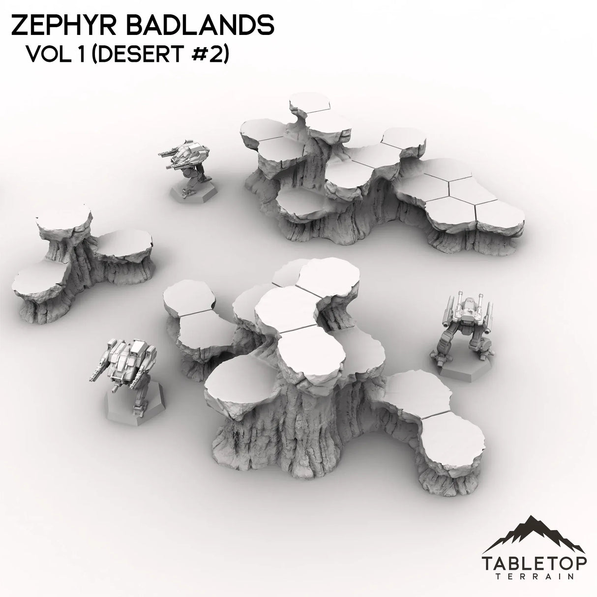 Tabletop Terrain Terrain HEXTECH Zephyr Badlands Map Hill Sets - 6mm