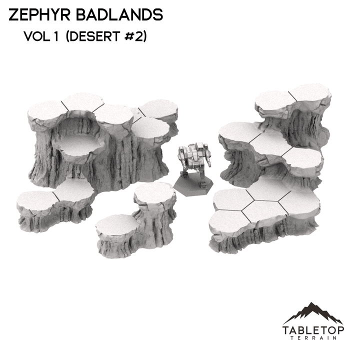 Tabletop Terrain Terrain HEXTECH Zephyr Badlands Map Hill Sets - 6mm