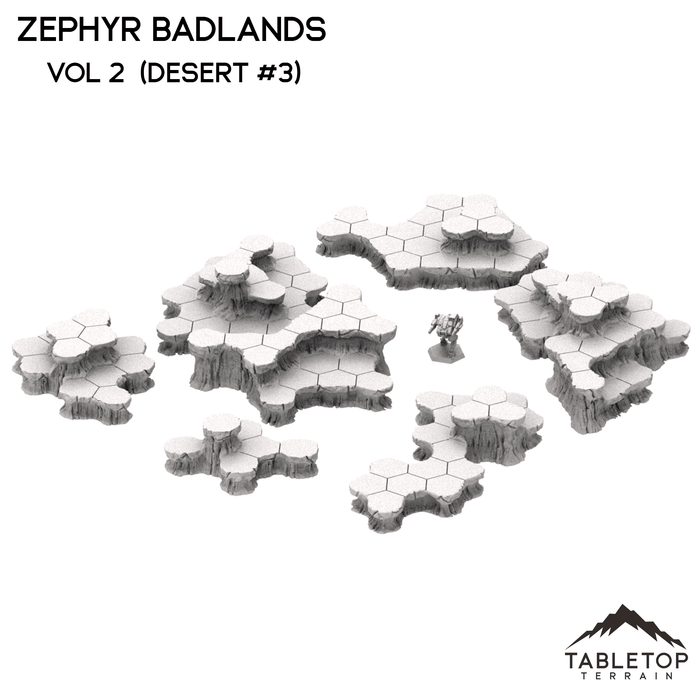 Tabletop Terrain Terrain HEXTECH Zephyr Badlands Map Hill Sets - 6mm
