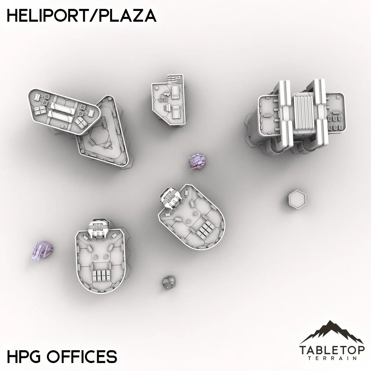 Tabletop Terrain Terrain HPG Offices HEXTECH Heliport/Plaza - City Map Pack
