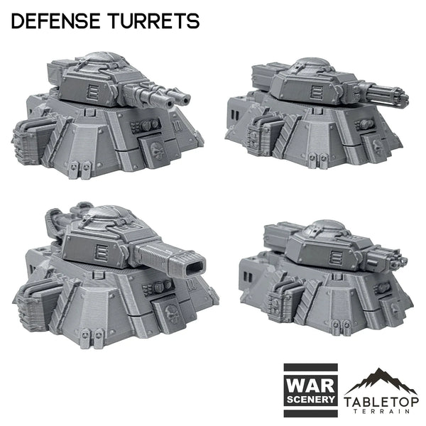 Tabletop Terrain Terrain Intact / 32mm Defense Turrets - Chapters Headquarter