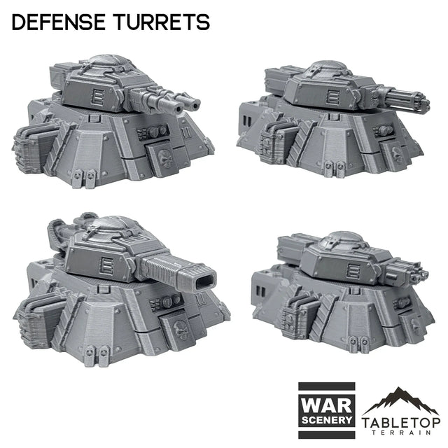 Tabletop Terrain Terrain Intact / 32mm Defense Turrets - Chapters Headquarter