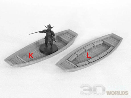 Tabletop Terrain Terrain K- Canal Boat Samurai Canal Set