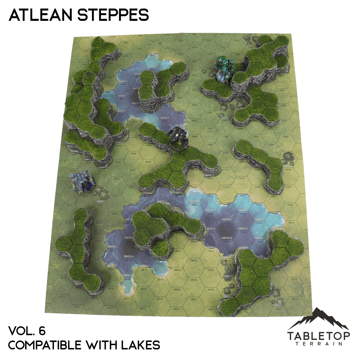 Tabletop Terrain Terrain Lakes Compatible Map Hill Sets - Atlean Steppes