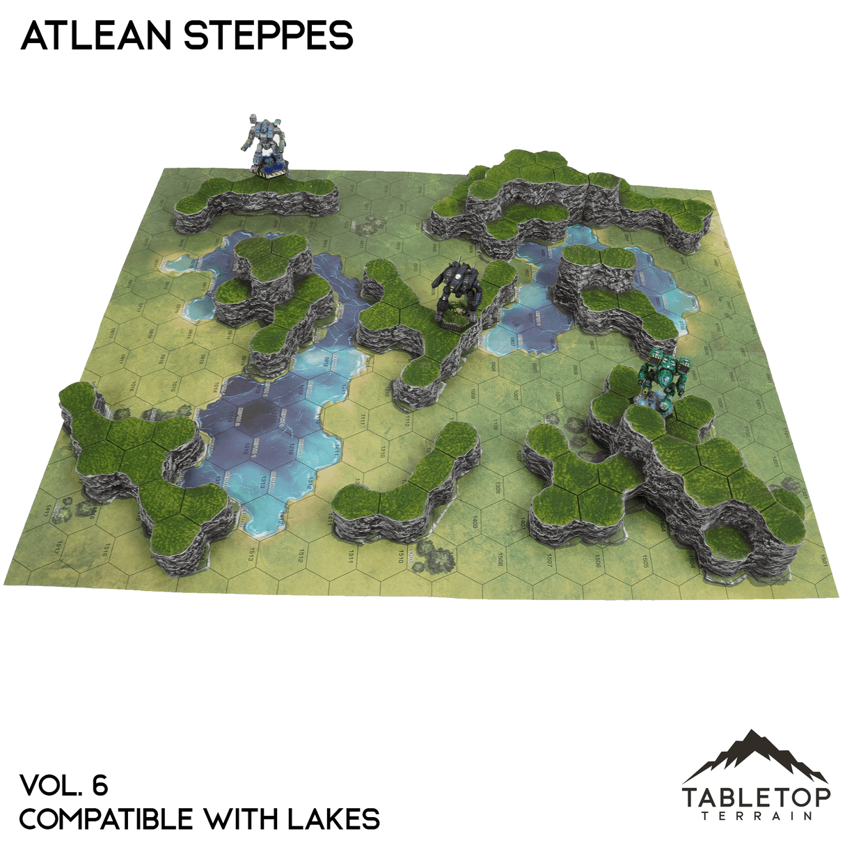 Tabletop Terrain Terrain Lakes Compatible Map Hill Sets - Atlean Steppes