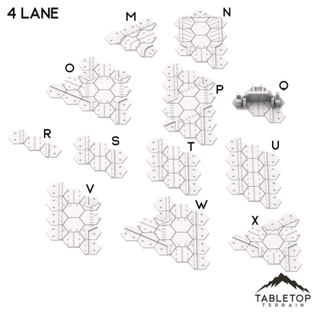 Tabletop Terrain Terrain M-Four Lane Turn HEXTECH City Streets - 6mm
