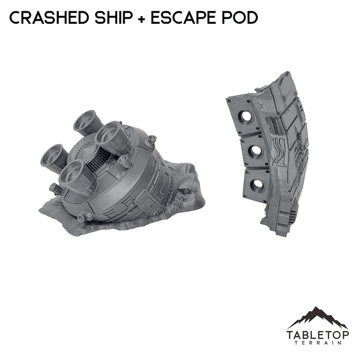 Tabletop Terrain Terrain Massa'Dun Crashed Ship + Escape Pod Tabletop Terrain
