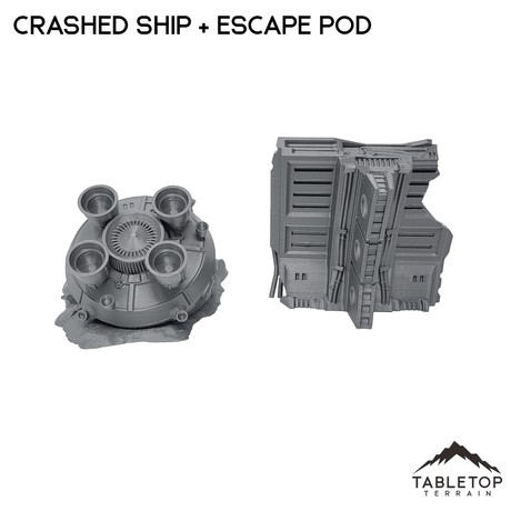 Tabletop Terrain Terrain Massa'Dun Crashed Ship + Escape Pod