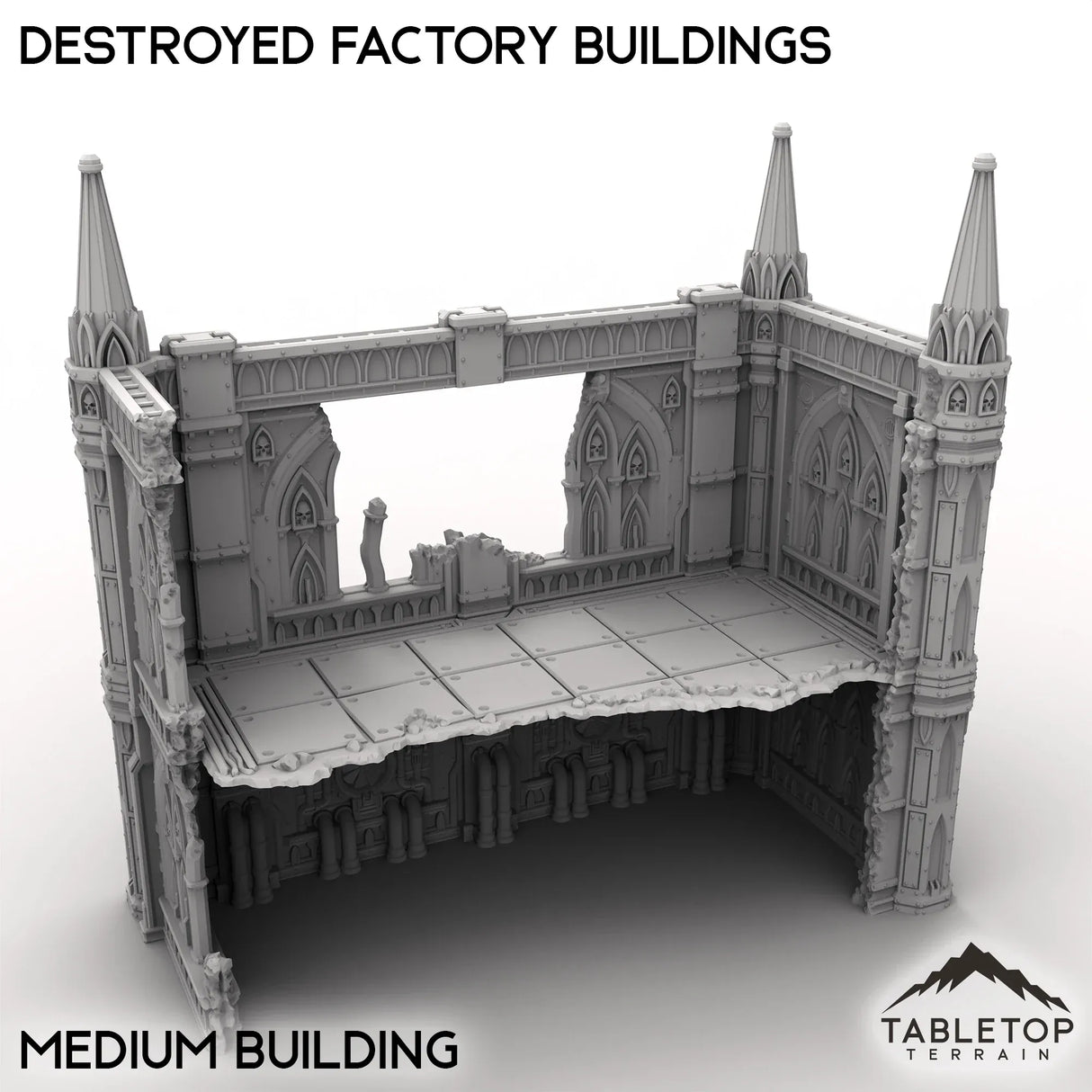 Tabletop Terrain Terrain Medium / 32mm Destroyed Factory Buildings