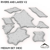 Tabletop Terrain Terrain Medium Set / Hex HEXTECH Rivers and Lakes v2 - 6mm