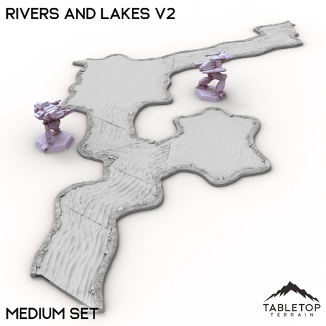 Tabletop Terrain Terrain Medium Set HEXTECH Rivers and Lakes v2 - 6mm