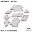 Tabletop Terrain Terrain Medium Set / No Hex HEXTECH Rivers and Lakes v2 - 6mm