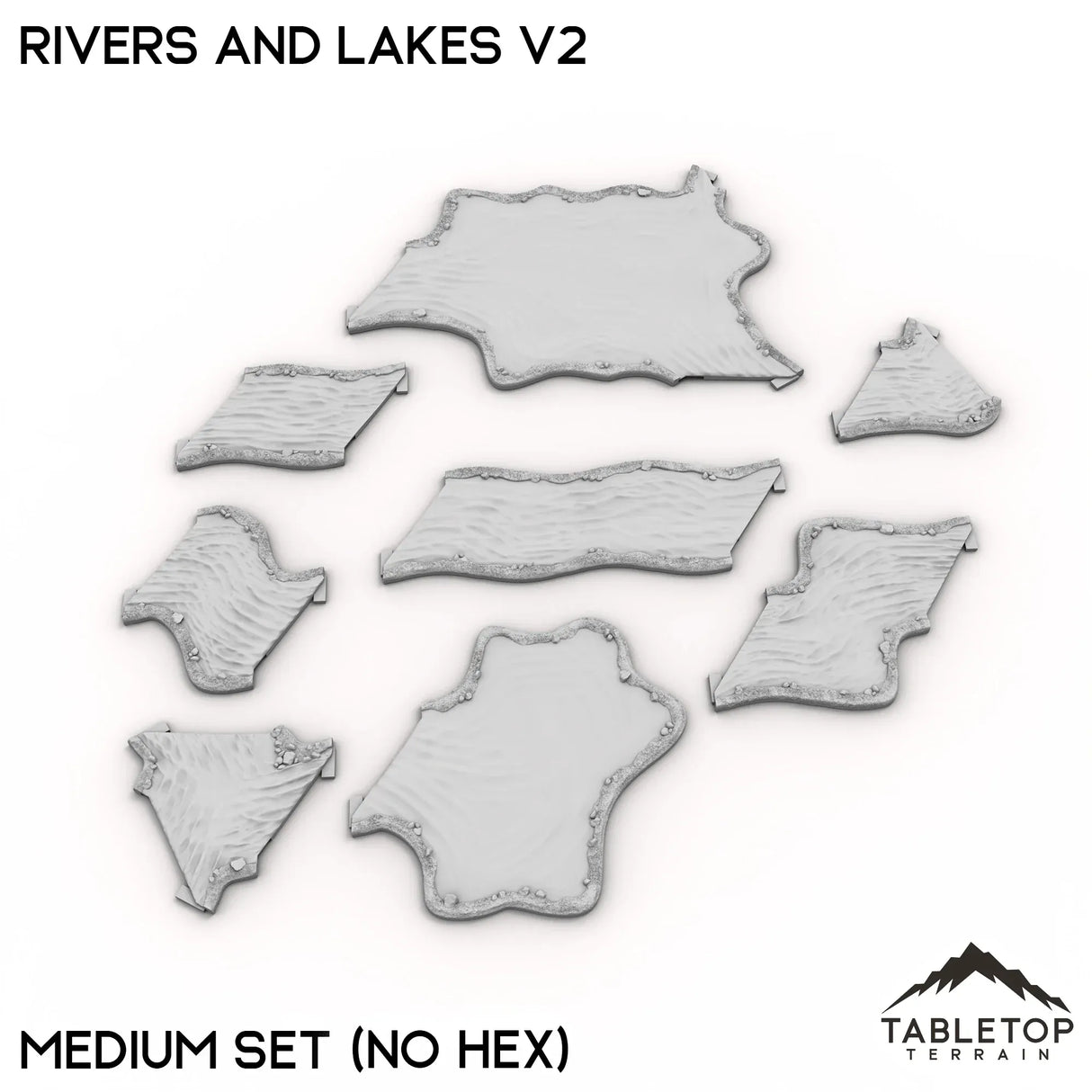 Tabletop Terrain Terrain Medium Set / No Hex HEXTECH Rivers and Lakes v2 - 6mm