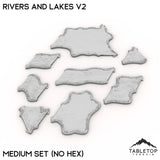 Tabletop Terrain Terrain Medium Set / No Hex HEXTECH Rivers and Lakes v2 - 6mm