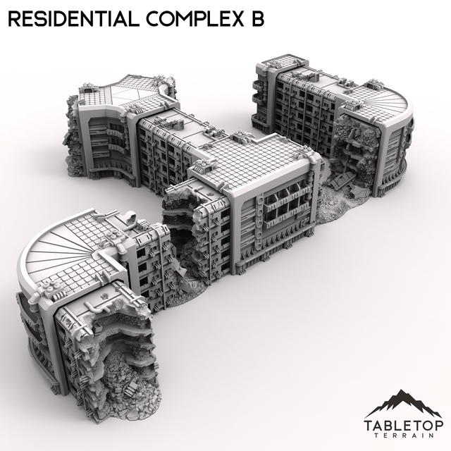 Tabletop Terrain Terrain Modular Residential Complex B - 6mm