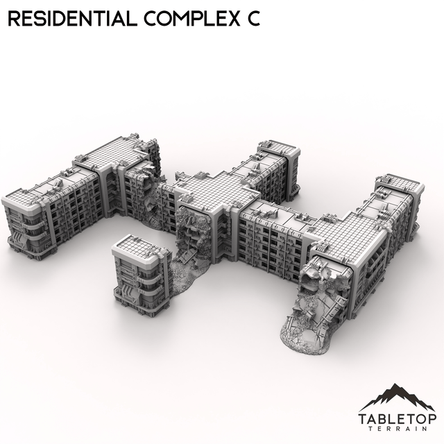 Tabletop Terrain Terrain Modular Residential Complex C - 6mm