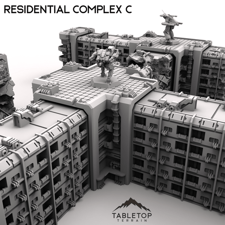 Tabletop Terrain Terrain Modular Residential Complex C - 6mm