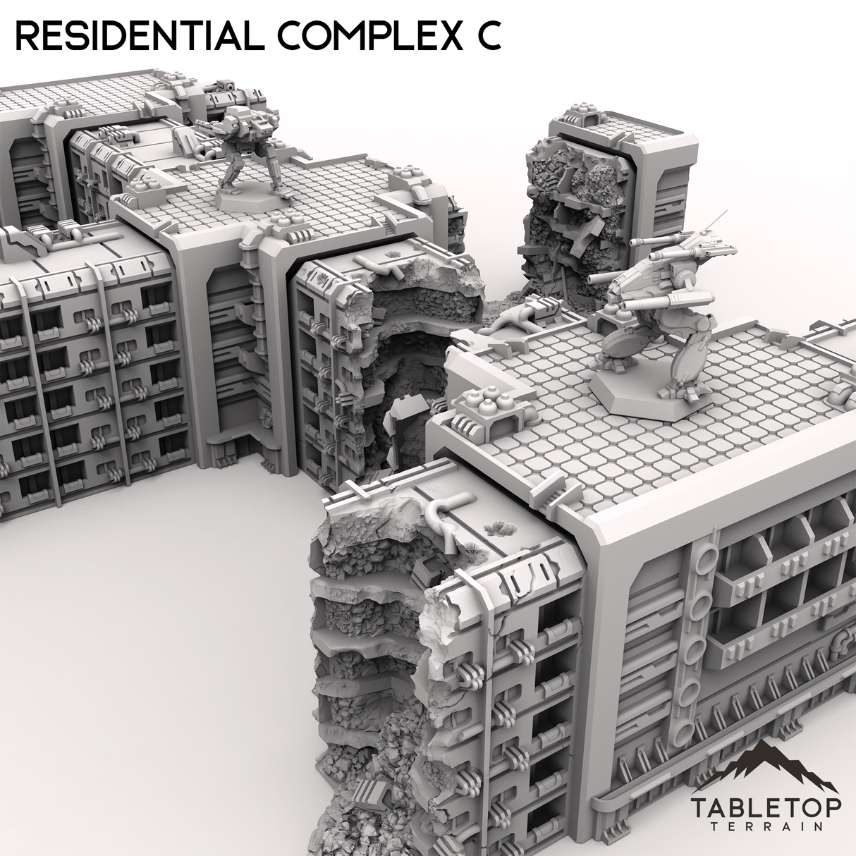 Tabletop Terrain Terrain Modular Residential Complex C - 6mm