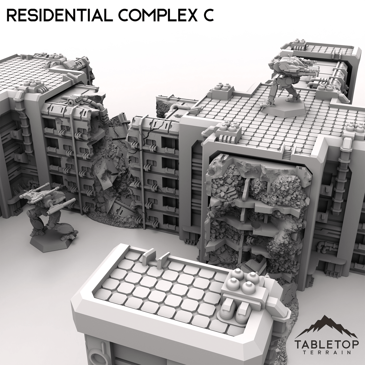 Tabletop Terrain Terrain Modular Residential Complex C - 6mm