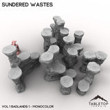 Tabletop Terrain Terrain Monocolor (gray) / Vol 1 (Badlands #1) HEXTECH Sundered Wastes Map Hill Sets - 6mm