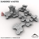 Tabletop Terrain Terrain Monocolor (gray) / Vol 10 (Washout #2) HEXTECH Sundered Wastes Map Hill Sets - 6mm