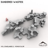 Tabletop Terrain Terrain Monocolor (gray) / Vol 2 (Badlands #2) HEXTECH Sundered Wastes Map Hill Sets - 6mm