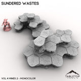 Tabletop Terrain Terrain Monocolor (gray) / Vol 4 (Mines #2) HEXTECH Sundered Wastes Map Hill Sets - 6mm