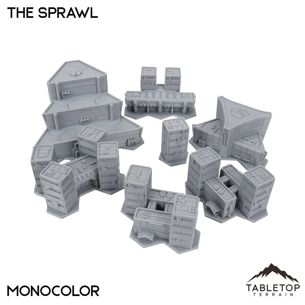 Tabletop Terrain Terrain Monocolor - Grey HEXTECH The Sprawl Trinity City - 6mm