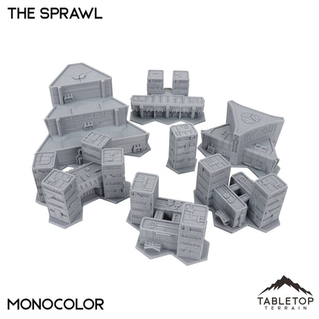 Tabletop Terrain Terrain Monocolor - Grey HEXTECH The Sprawl Trinity City - 6mm