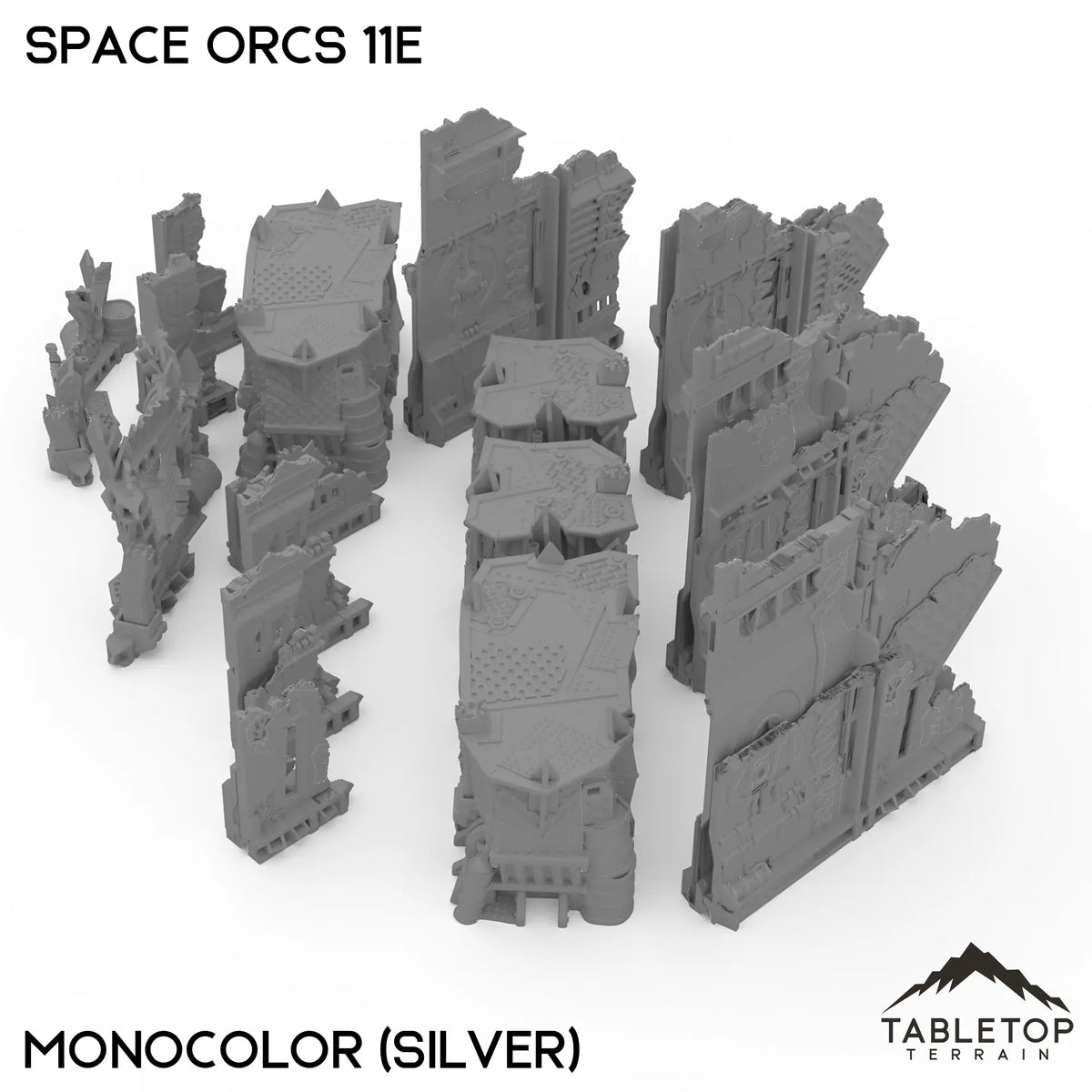 Tabletop Terrain Terrain Monocolor (Silver) Space Orcs 11e Foldable Tournament Terrain
