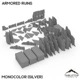 Tabletop Terrain Terrain Monocolor (Silver) / With Template Set 11e Armored Ruins Foldable Tournament Terrain