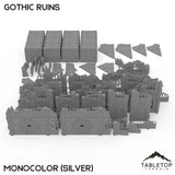 Tabletop Terrain Terrain Monocolor (Silver) / With Template Set 11e Gothic Ruins Foldable Tournament Terrain