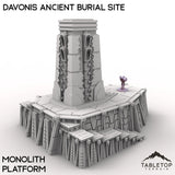 Tabletop Terrain Terrain Monolith Platform / 28/32mm Davonis Ancient Burial Site