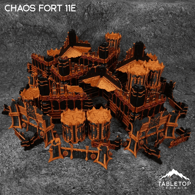 Tabletop Terrain Terrain NextGen Color - Black + Copper Chaos Fort 11e Foldable Tournament Terrain