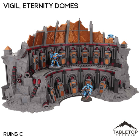 Tabletop Terrain Terrain NextGen Color (Black / Maroon / Copper / Grey) / Ruins C Vigil, the Eternity Domes