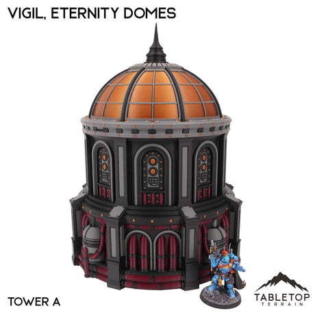 Tabletop Terrain Terrain NextGen Color (Black / Maroon / Copper / Grey) / Tower A Vigil, the Eternity Domes