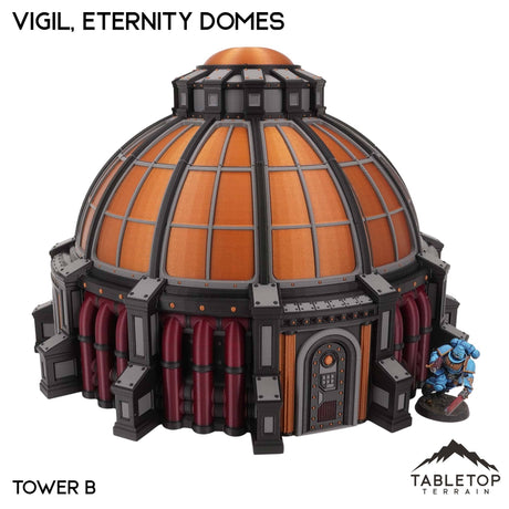 Tabletop Terrain Terrain NextGen Color (Black / Maroon / Copper / Grey) / Tower B Vigil, the Eternity Domes