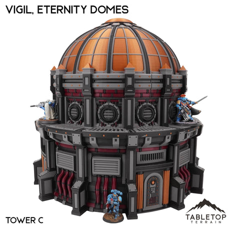 Tabletop Terrain Terrain NextGen Color (Black / Maroon / Copper / Grey) / Tower C Vigil, the Eternity Domes