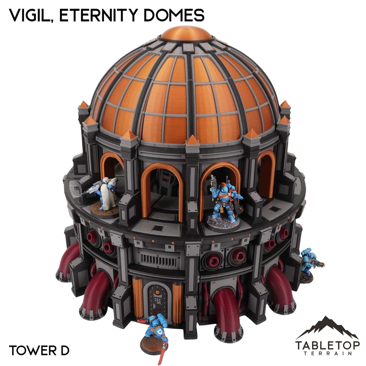 Tabletop Terrain Terrain NextGen Color (Black / Maroon / Copper / Grey) / Tower D Vigil, the Eternity Domes