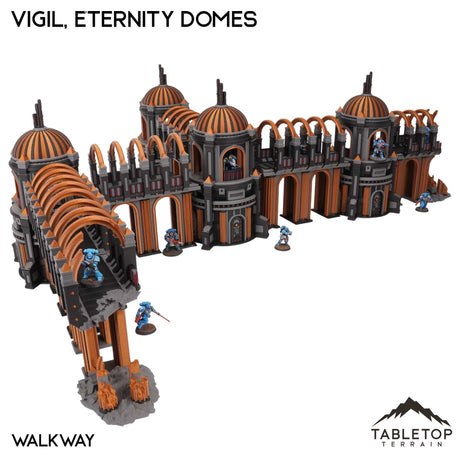Tabletop Terrain Terrain NextGen Color (Black / Maroon / Copper / Grey) / Walkway Vigil, the Eternity Domes