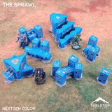 Tabletop Terrain Terrain NextGen Color - Blue HEXTECH The Sprawl Trinity City - 6mm