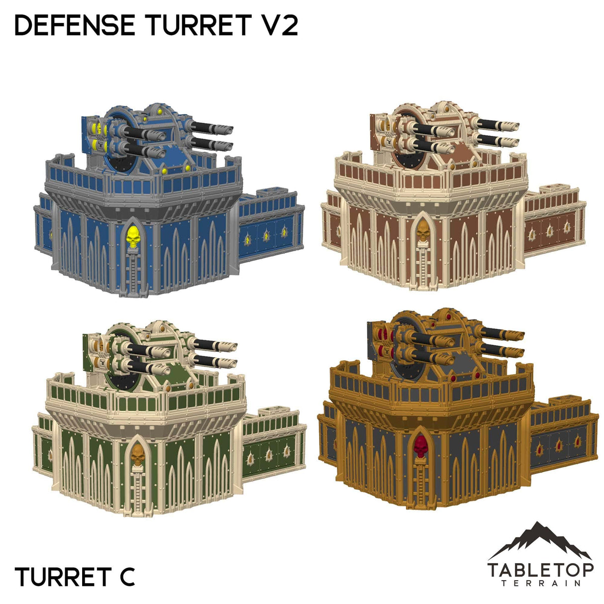 Tabletop Terrain Terrain NextGen Color - Blue / Turret C Defense Turret V2