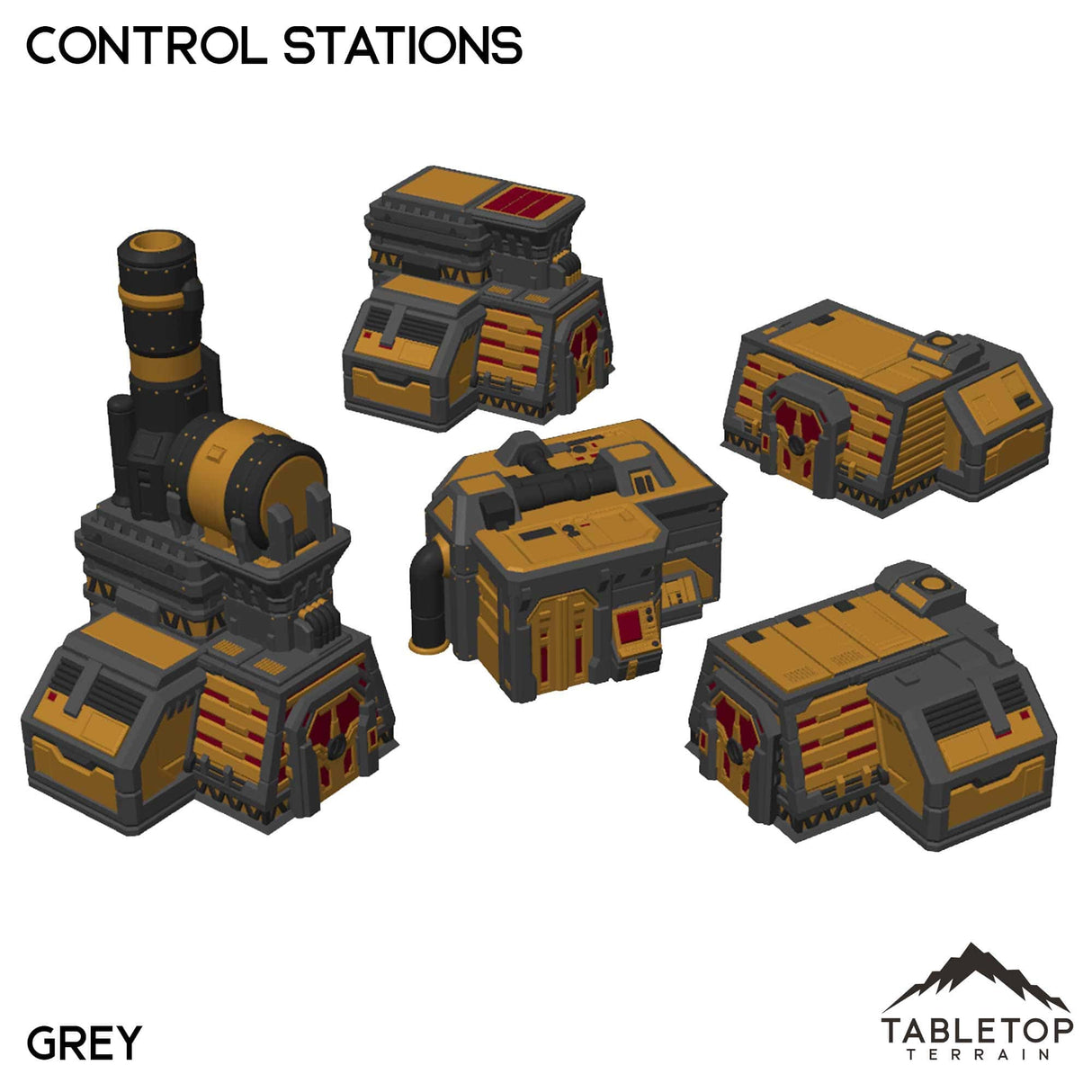 Tabletop Terrain Terrain NextGen Color - Grey Control Stations