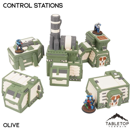 Tabletop Terrain Terrain NextGen Color - Olive Control Stations