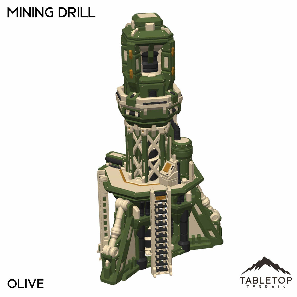 Tabletop Terrain Terrain NextGen Color - Olive Mining Drill