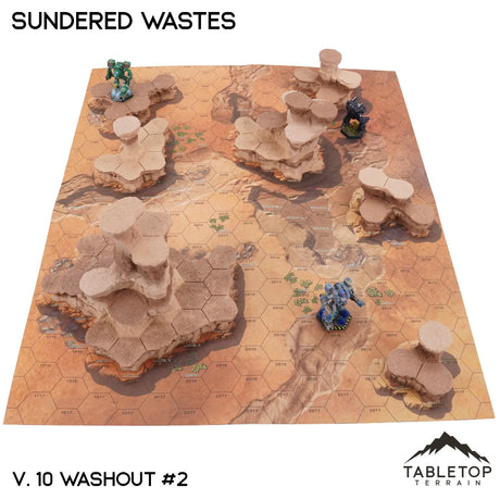 Tabletop Terrain Terrain NextGen Color / Vol 10 (Washout #2) HEXTECH Sundered Wastes Map Hill Sets - 6mm